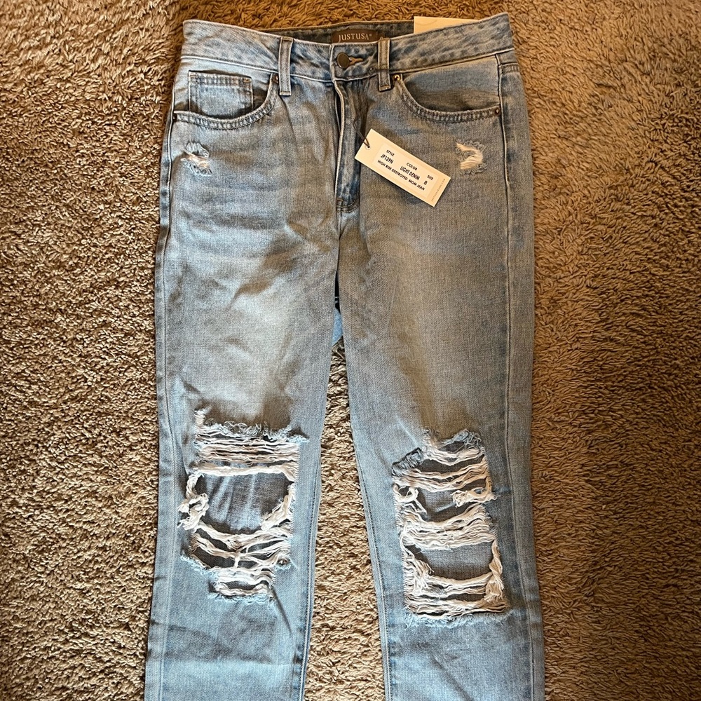 High waisted boyfriend jeans